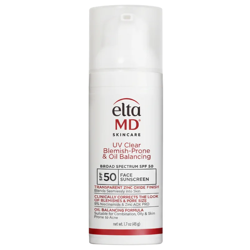 EltaMD UV Clear Blemish-Prone & Oil Balancing SPF 50 product pack